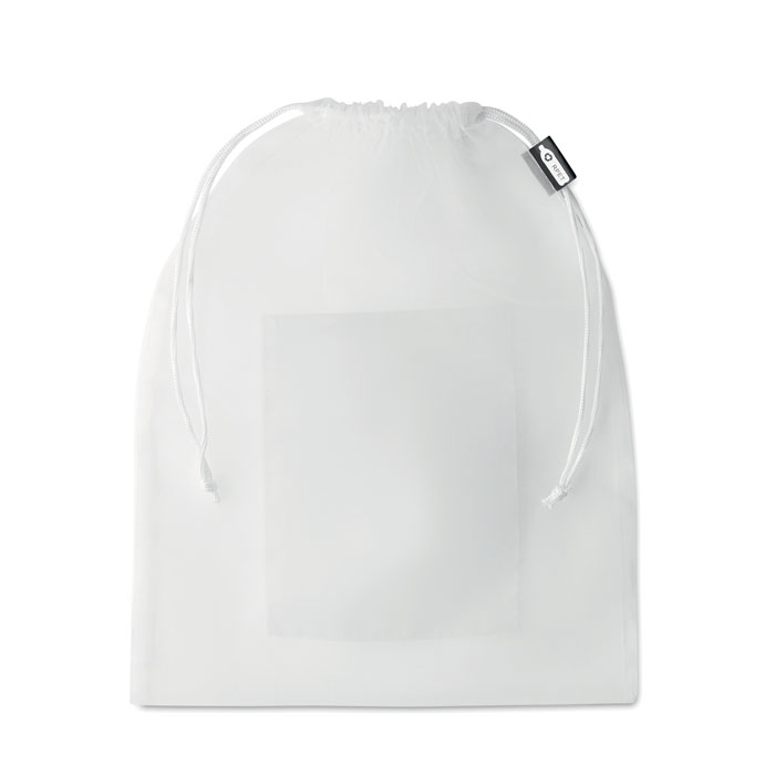 Sac filet à vrac en coton et polyester recyclé rPET Veggie 30x40 cm_Blanc