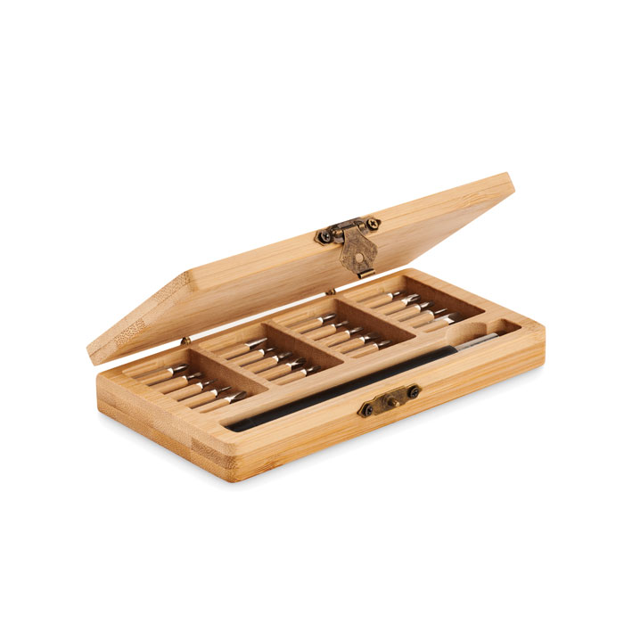 Set d’accessoires de tournevis en bambou Bamtool_Bois