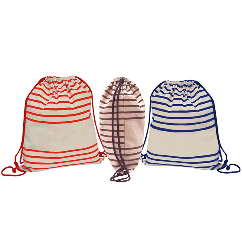 Gymbag publicitaire à rayures Striped - sac à dos personnalisé