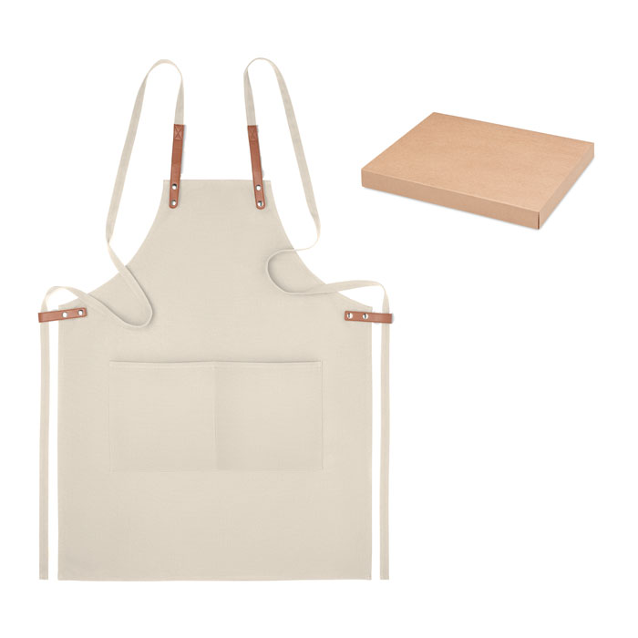 Tablier de cuisine en coton bio Nagpur 340 g _Beige