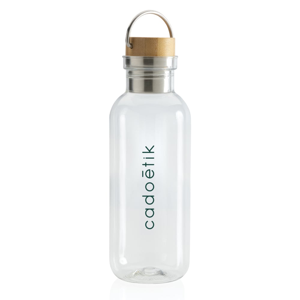 Gourde publicitaire - Gourde en rPET GRS couvercle à poignée en bambou FSC® 680 mL_1