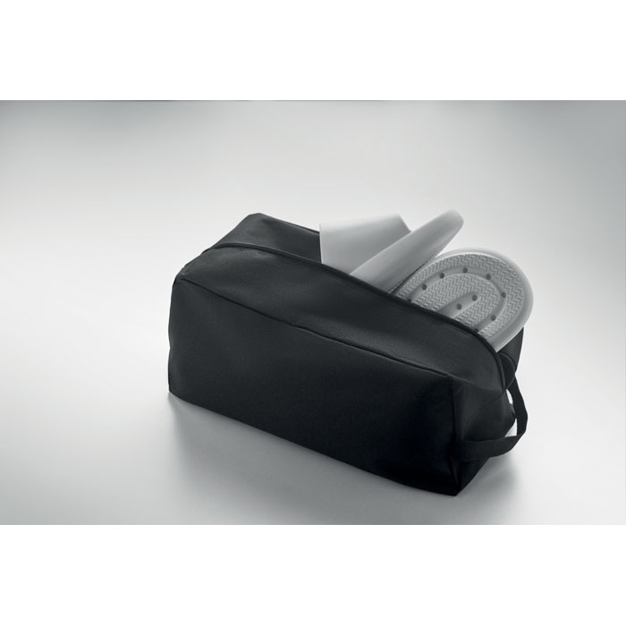 Sac à chaussures personnalisable en polyester rPET Shoetogo_Noir