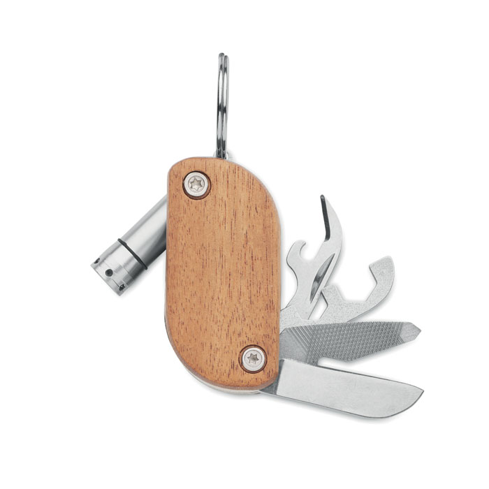 Porte-clés multifonctions en bois et inox Wodycut_Bois