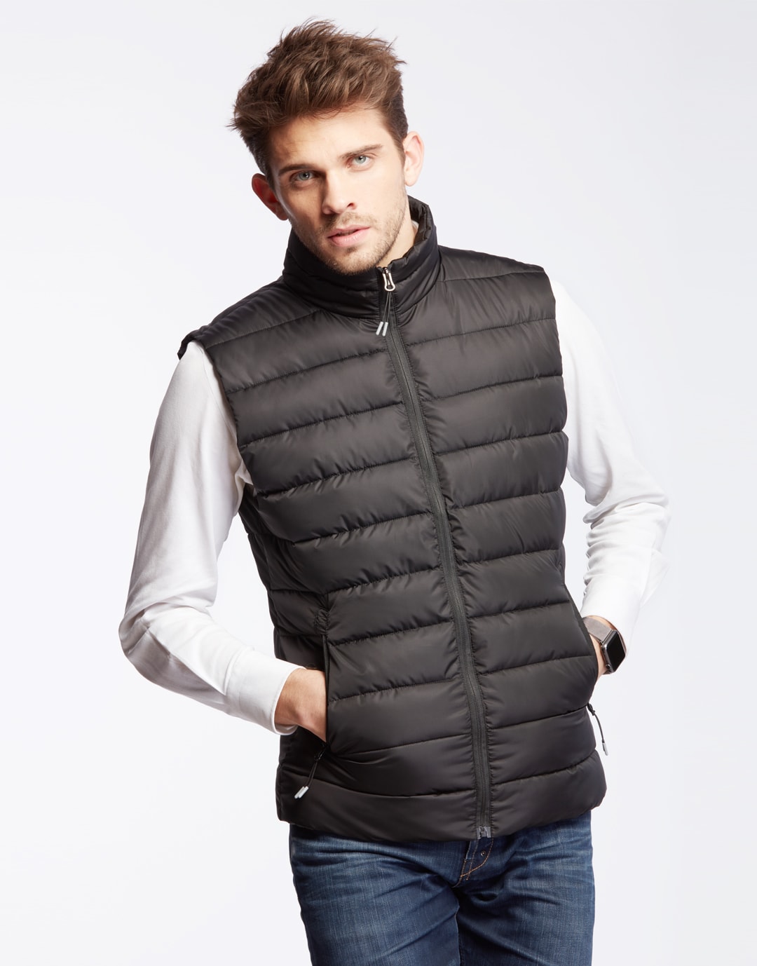 Bodywarmer homme en polyester recyclé rPET Mustaghata® Kyle_Noir