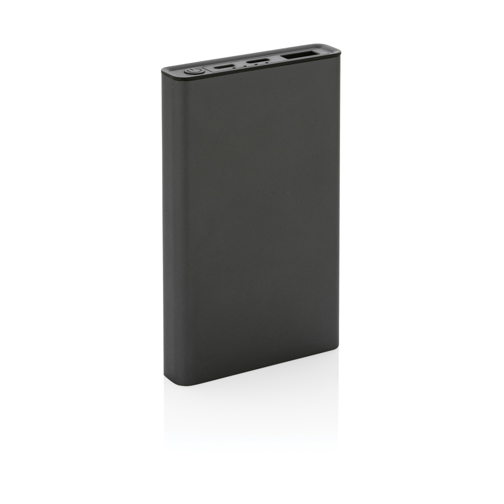 Batterie externe en aluminium recyclé certifié Terra 5000 mAh_Gris
