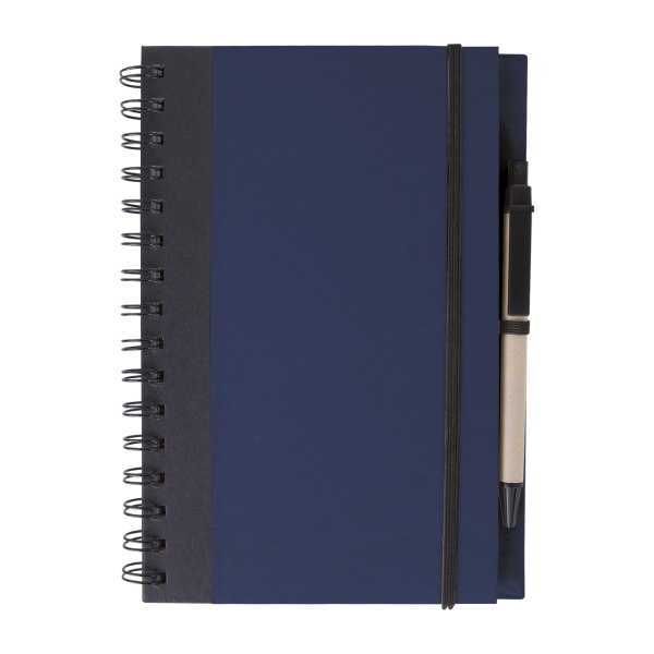 Carnet à spirale A5 en carton Humane_Bleu