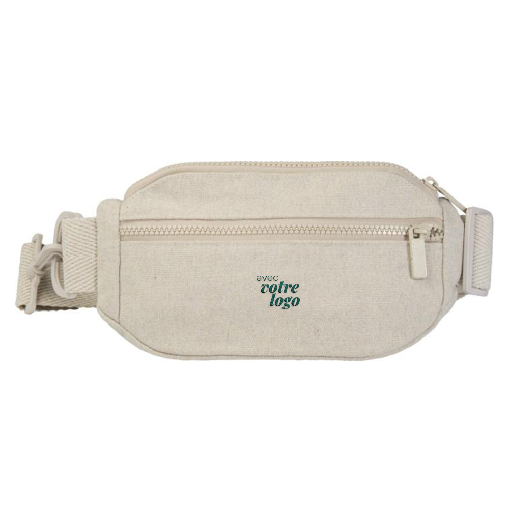 Sac banane personnalisé en polyester et coton recyclés Crescent 500 g_03