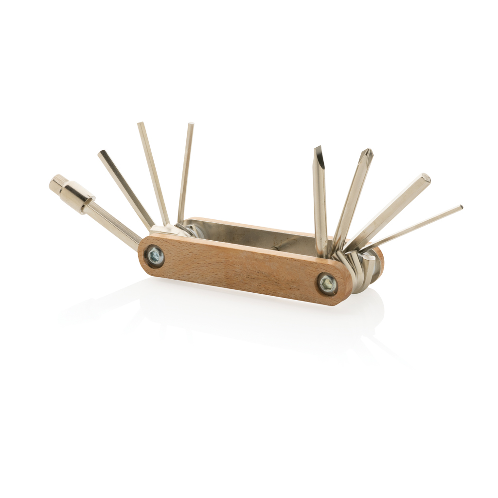 Outil multifonctions avec clés Allen en bois certifié Hexa_Marron