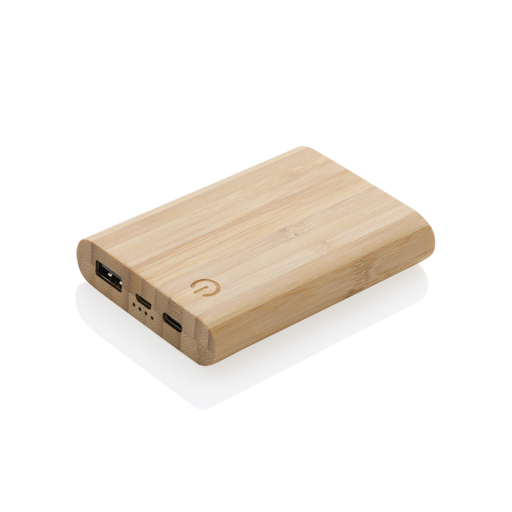 Batterie externe en bambou certifié Greta 5000 mAh _Marron