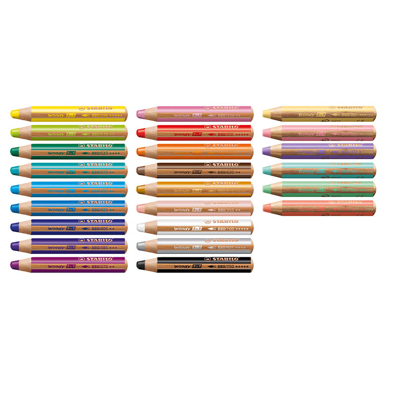 Crayon Stabilo® en bois certifié 3 en 1 Woody_02