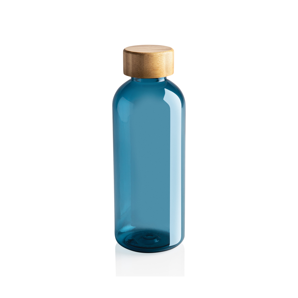 Gourde en plastique recyclé rPET et bambou certifiés Olbia 600 mL_Bleu