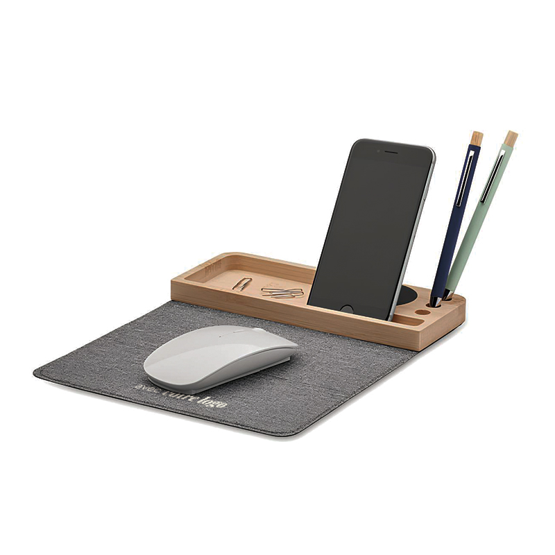 Tapis de souris 3-en-1 en bambou et polyester recyclé rPET Pandu_03