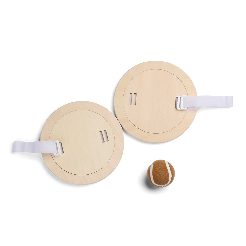 Jeu de raquettes en bois certifié scratch avec balle Vinga_02