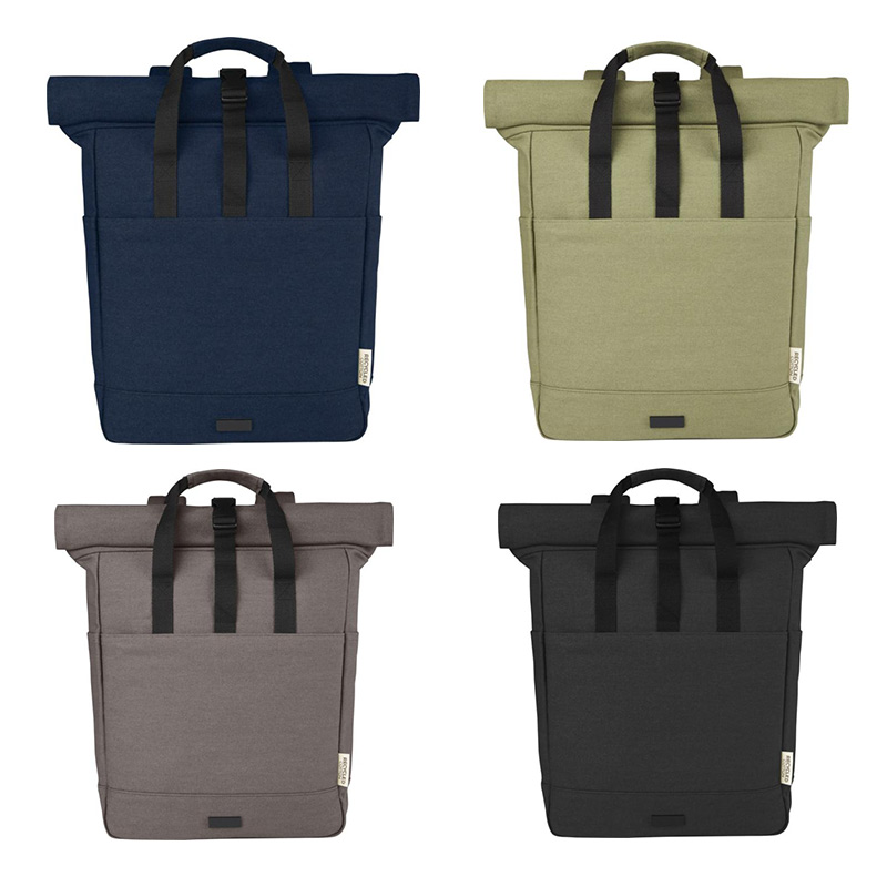 Sac à dos ordinateur 15" rolltop en toile recyclée et certifiée Joey 15 L_02