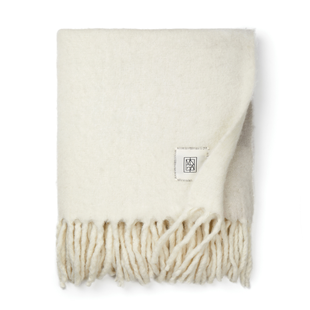 Plaid en laine mélangée certifiée Vinga Saletto_Beige