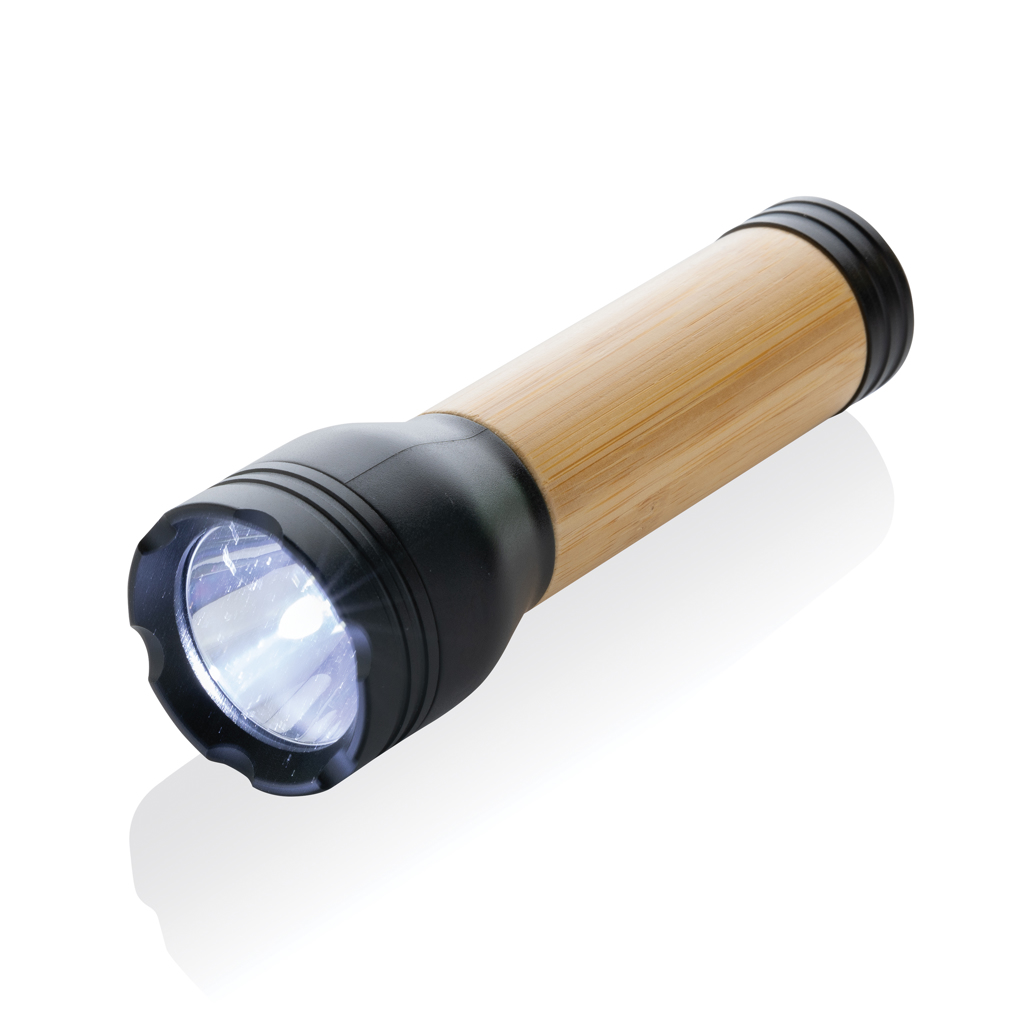 Lampe torche en bambou et plastique recyclé certifié 3 W Lucid Mini_Noir