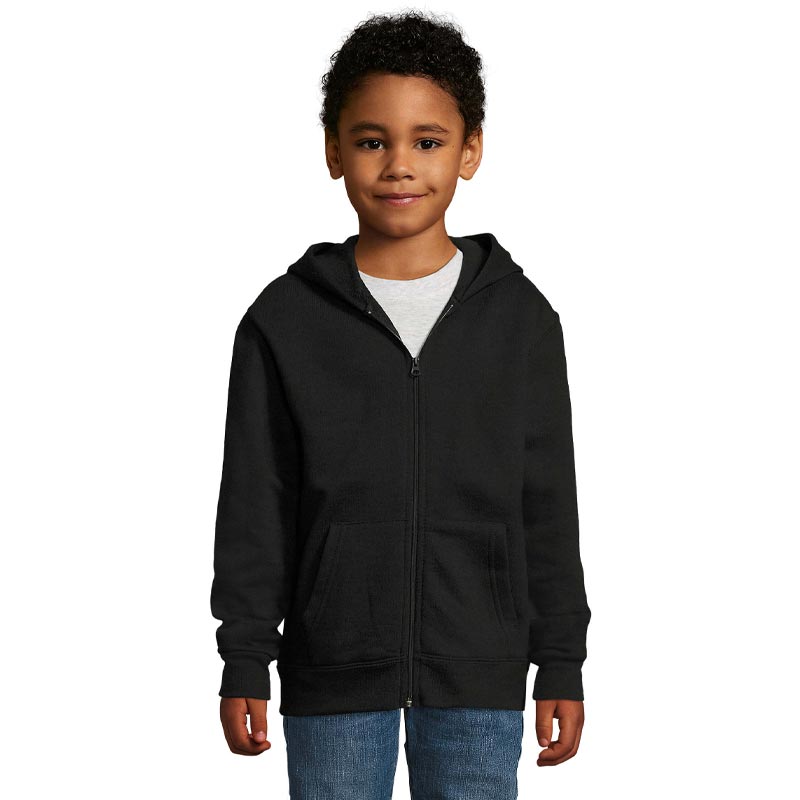 Sweat zippé à capuche enfant en coton et polyester certifiés Stone 260 g_04