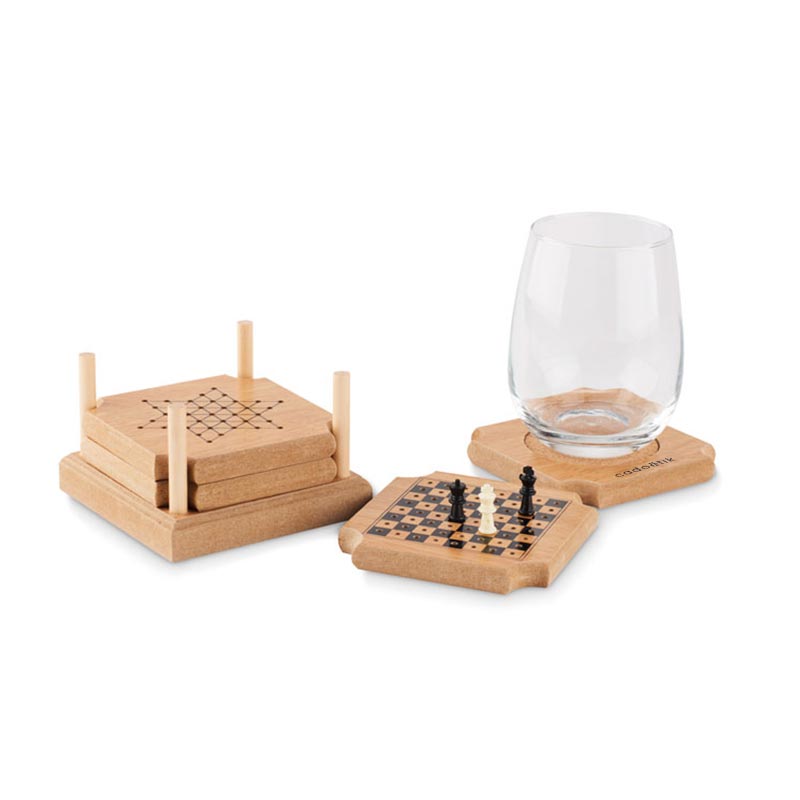 4 sous-verres avec jeux en bois et liège Coastgame_1