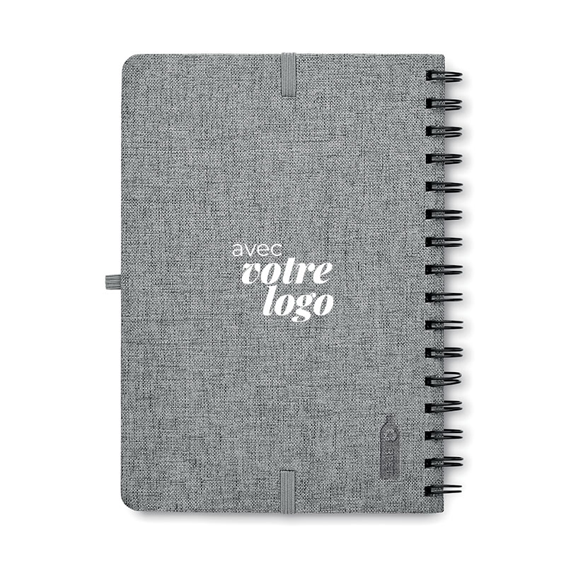 Carnet A5 publicitaire avec couverture rigide et papier recyclé Strata_03
