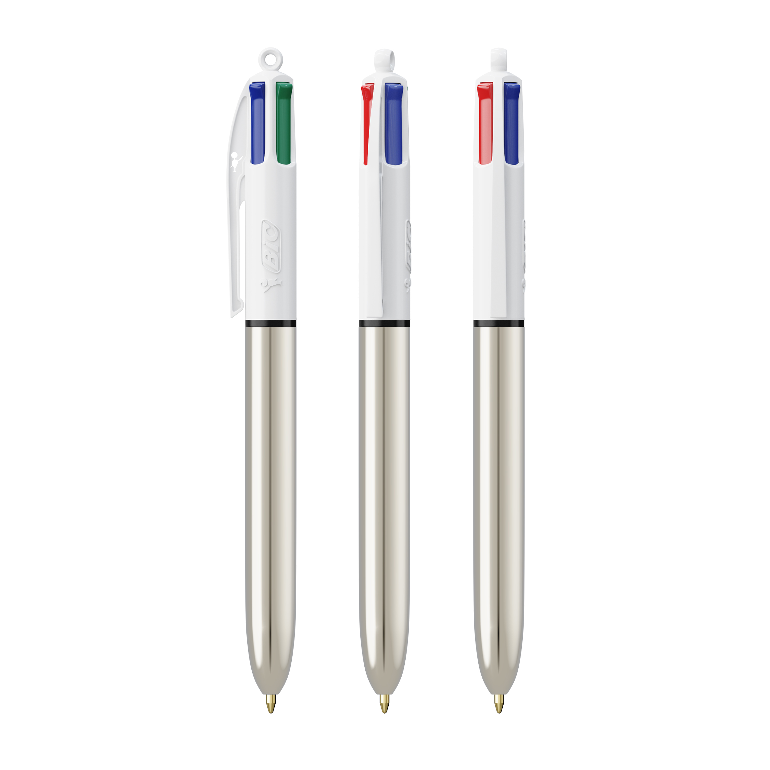 Stylo bille BIC® 4 Couleurs Shine_Argent