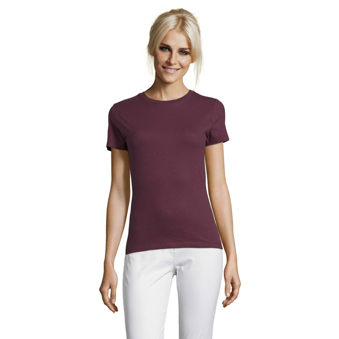 T-shirt femme en coton certifié Regent 150 g_Bordeaux