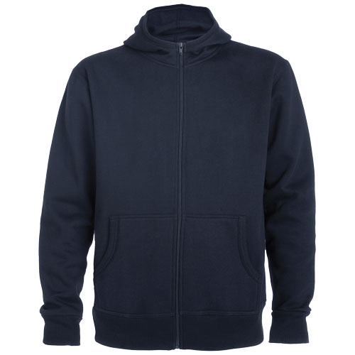 Sweat zippé unisexe à capuche en coton et polyester Montblanc 280 g_Bleu marine