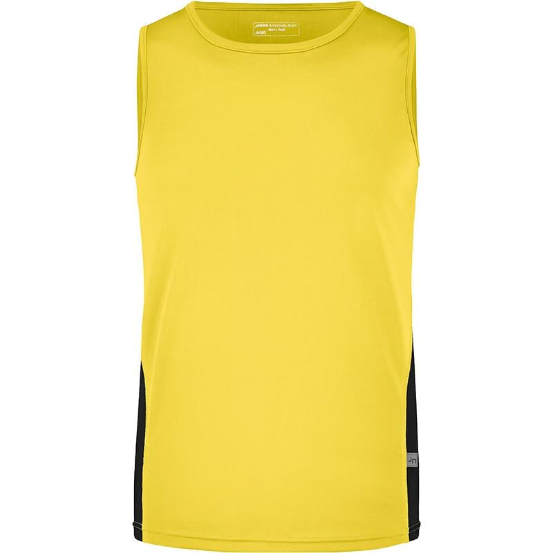 T-shirt sans manches Running Topcool Homme_Jaune/Noir