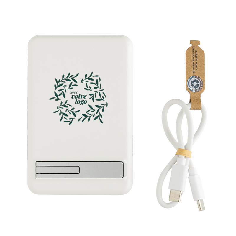Batterie externe à induction 5000 mAh en bambou et plastique recyclés Zen_04