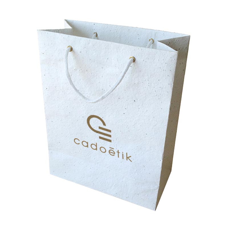 Sac en papier publicitaire ensemencé biodégradable S