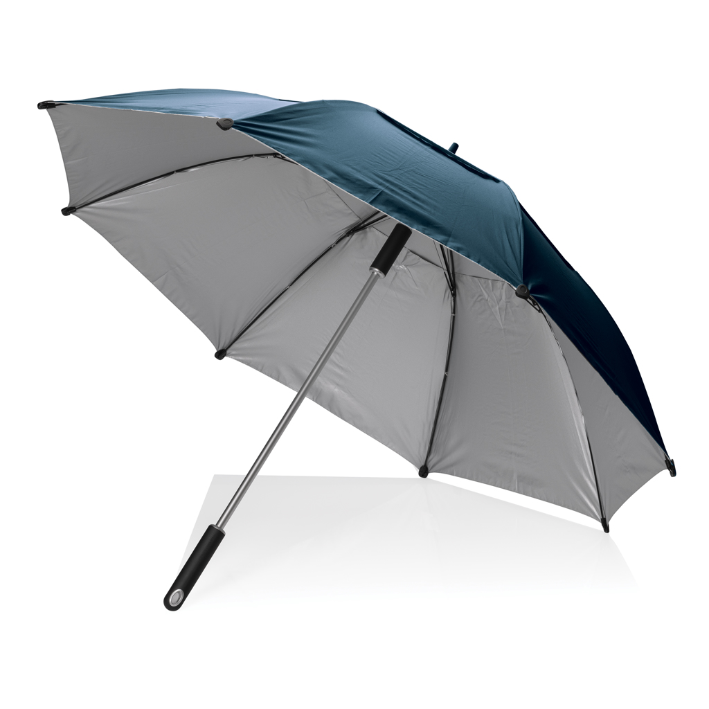 Parapluie droit tempête en polyester recyclé rPET Hurricane 27"_Bleu