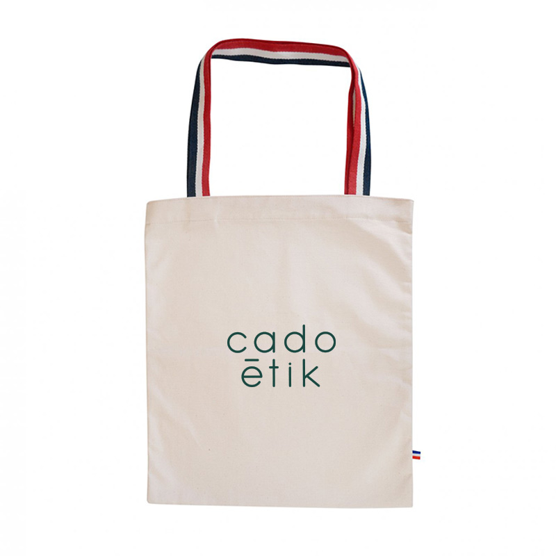 Tote bag en coton bio et anses tricolores Java-Marie 280 g_01