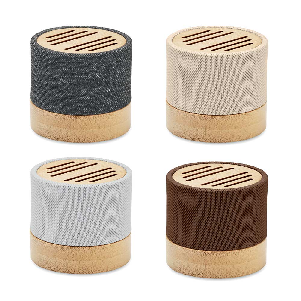 Enceinte nomade en bambou et polyester recyclé rPET Bool 3W_02