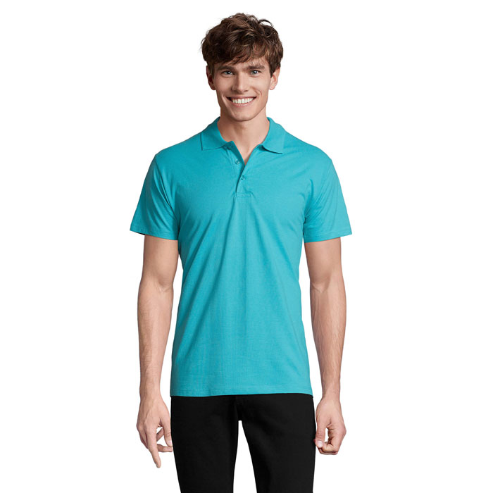 Polo homme en coton certifié Spring II 210 g_Bleu atoll