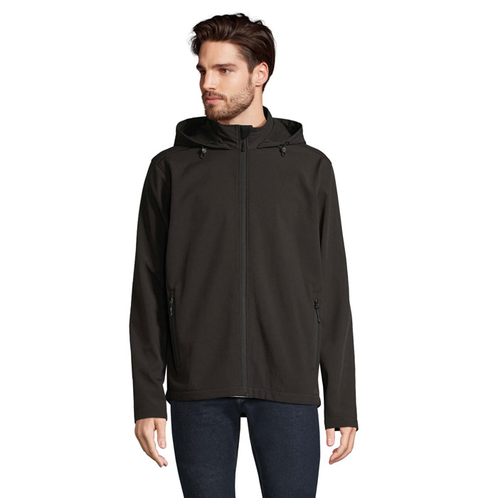 Veste softshell homme personnalisée en polyester recyclé Race_Noir