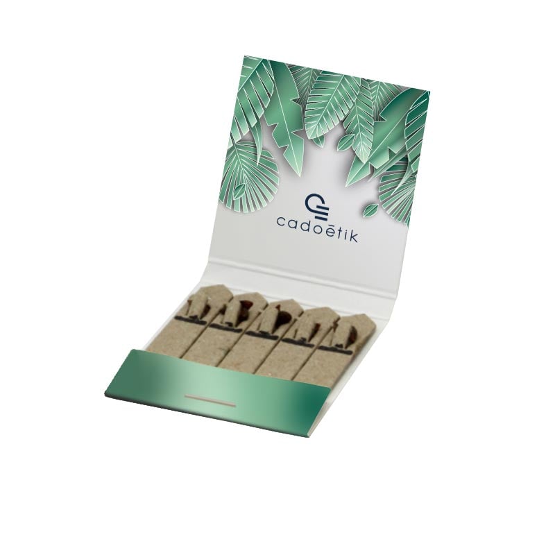 Carte à planter personnalisable - Etui 5 bâtonnets à graines Quadri