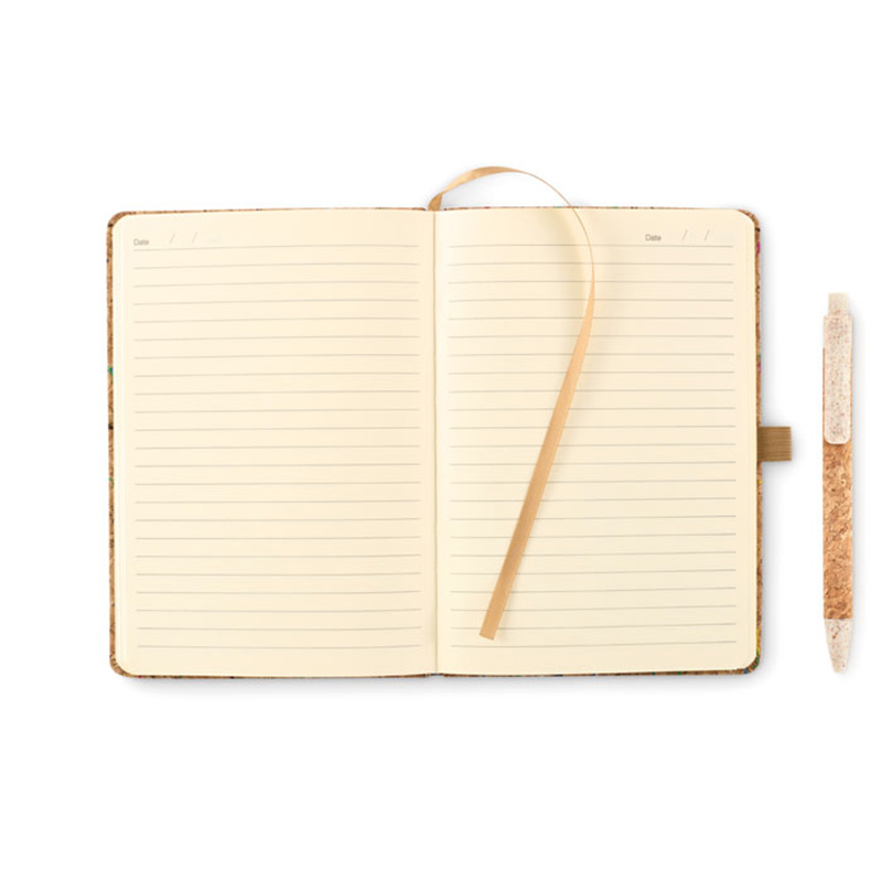 Carnet A5 avec stylo en liège Cornota_02