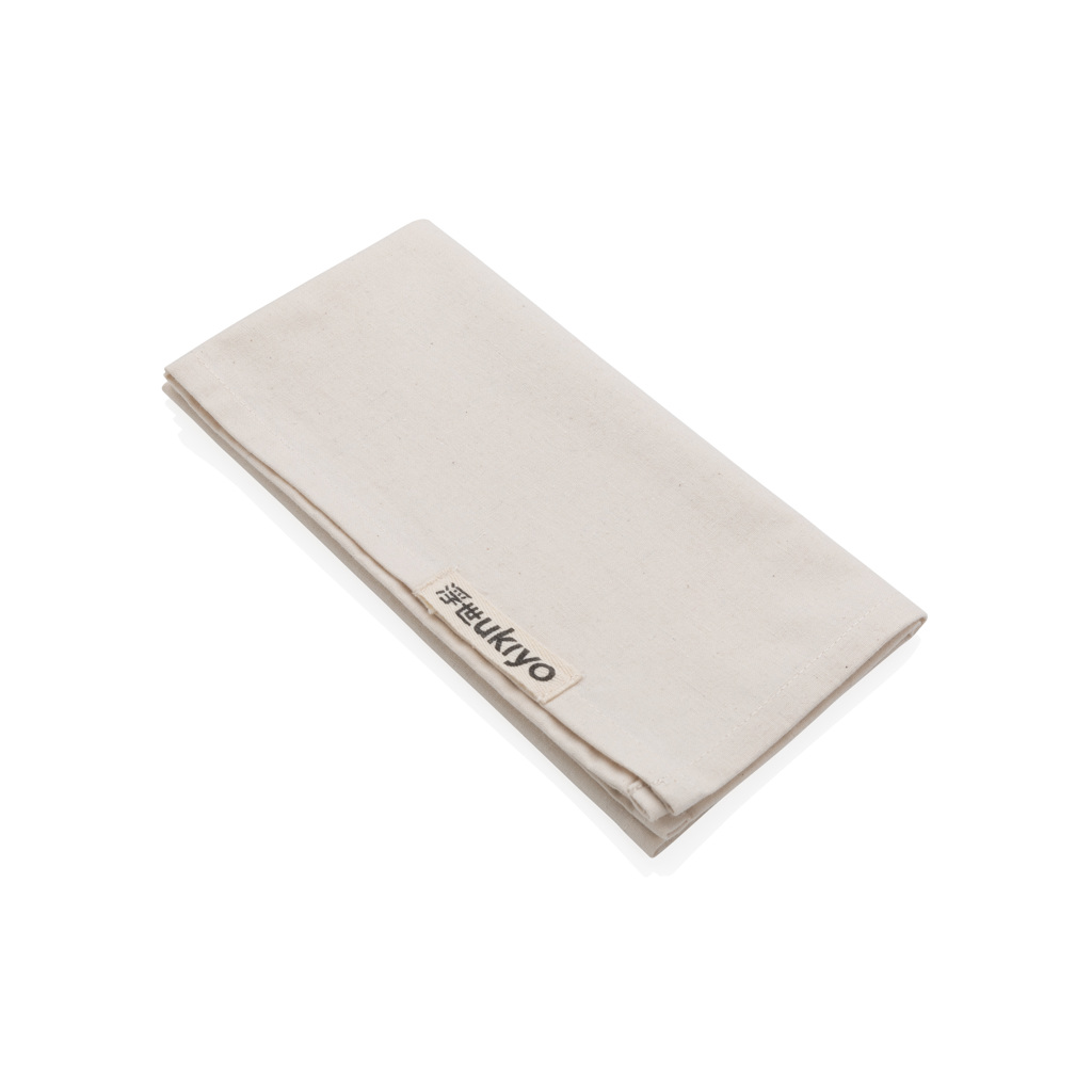 Set de 4 serviettes de table en coton recyclé Ukiyo 180 g_Blanc cassé