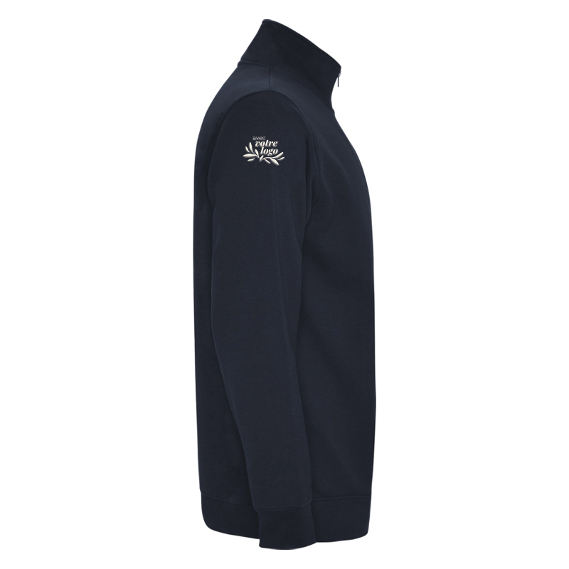 Sweat unisexe col zippé en coton et polyester certifiés Aneto 280 g_04