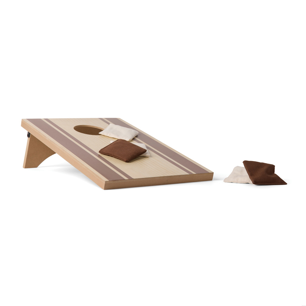 Jeu de lancer de sacs en bois recyclé certifié Vinga Cornhole_Marron