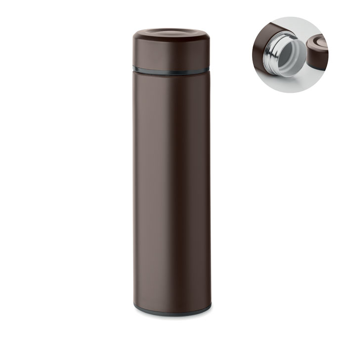 Bouteille isotherme en inox recyclé Nunavut 420 mL_Chocolat