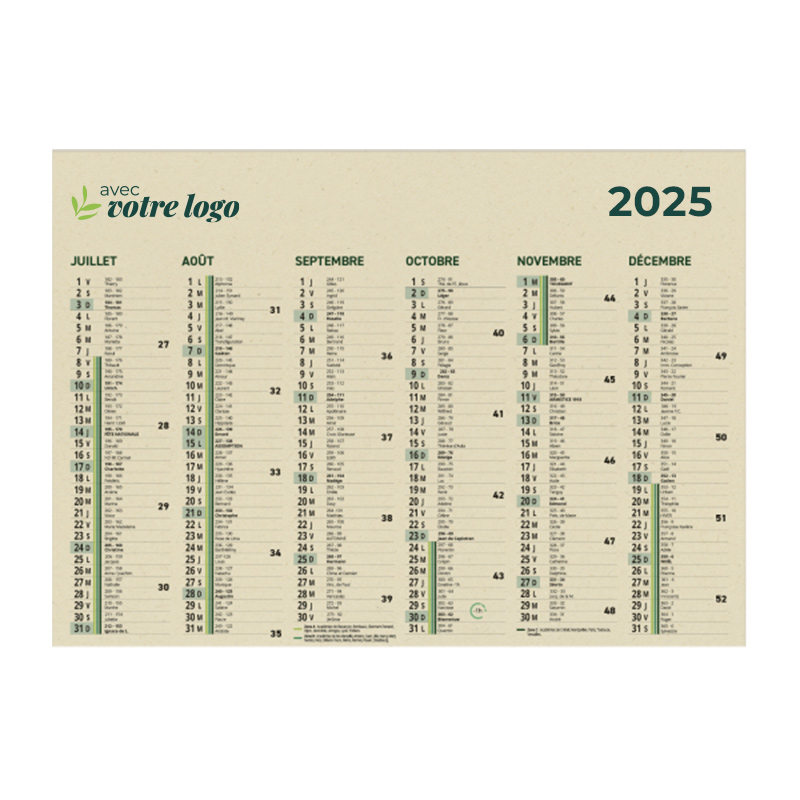 Calendrier souple en fibre de canne à sucre Bagasse_2