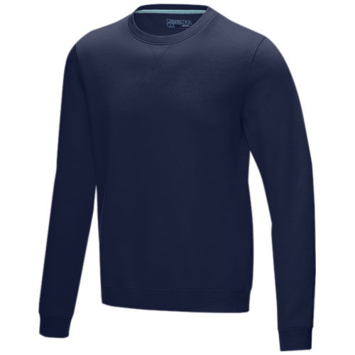 Sweat homme en coton bio certifié et polyester recyclé Jasper 280 g_Marine