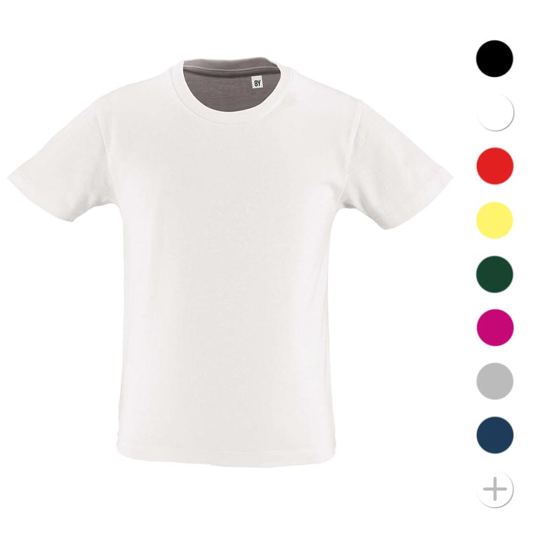 tee-shirt personnalisé enfant en coton bio Milo - coloris