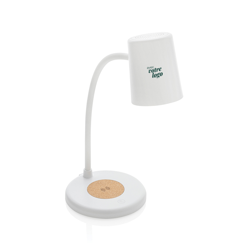 Lampe de bureau et induction en liège et plastique recyclé certifié Zenara 15 W_3