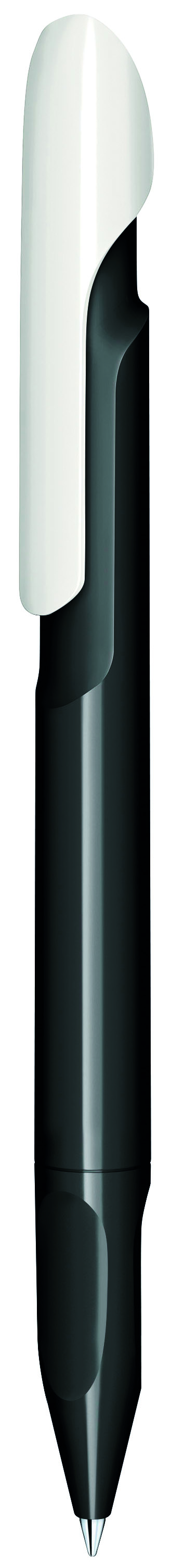 Stylo à bille publicitaire en plastique recyclé Evoxx Duo Polished Recycled_Noir