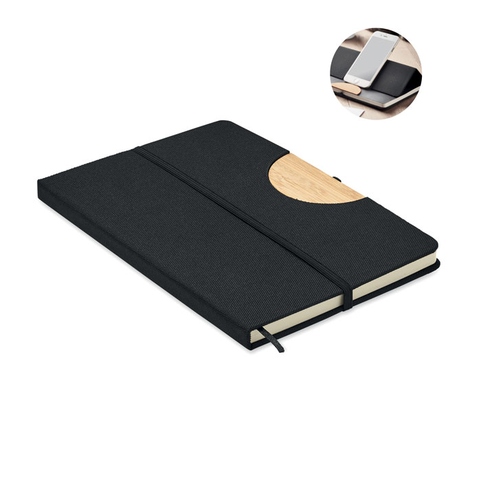 Carnet A5 en plastique recyclé rPET Blama_Noir