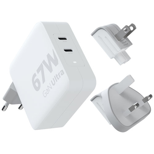Adaptateur de voyage et chargeur rapide Xtorm GaN ultra 67 W_Blanc