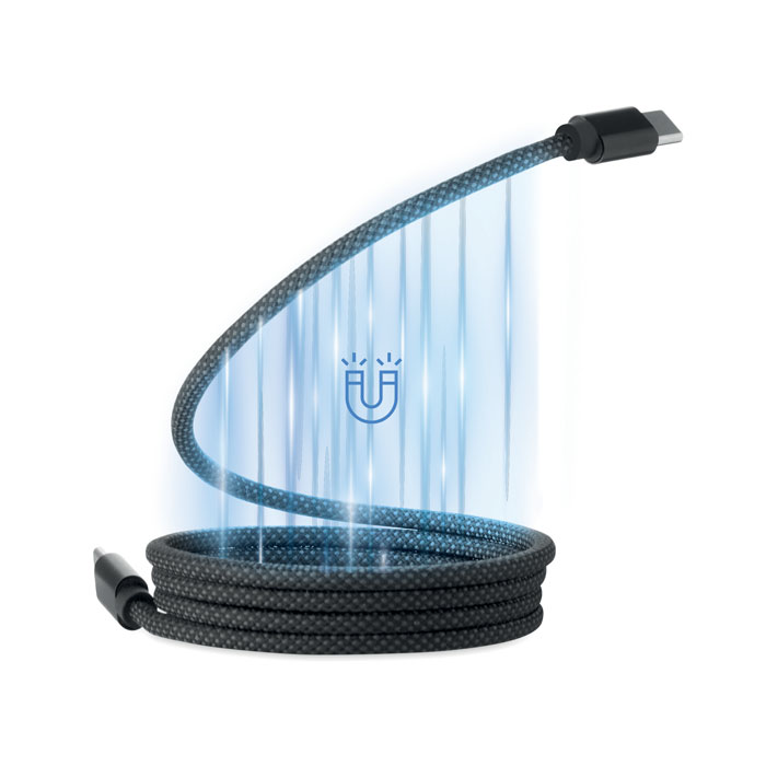Câble de charge rapide publicitaire magnétique en polyester rPET Braid 60 W_01
