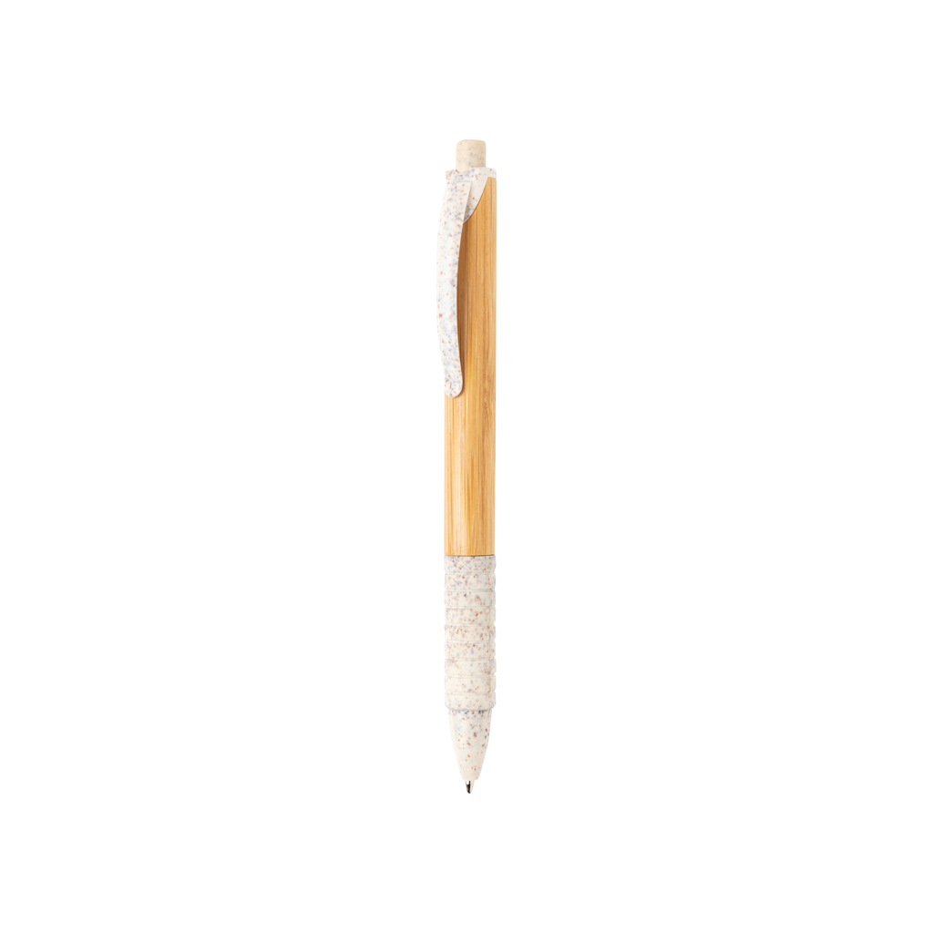 Stylo en bambou et fibre de blé Logan_Blanc