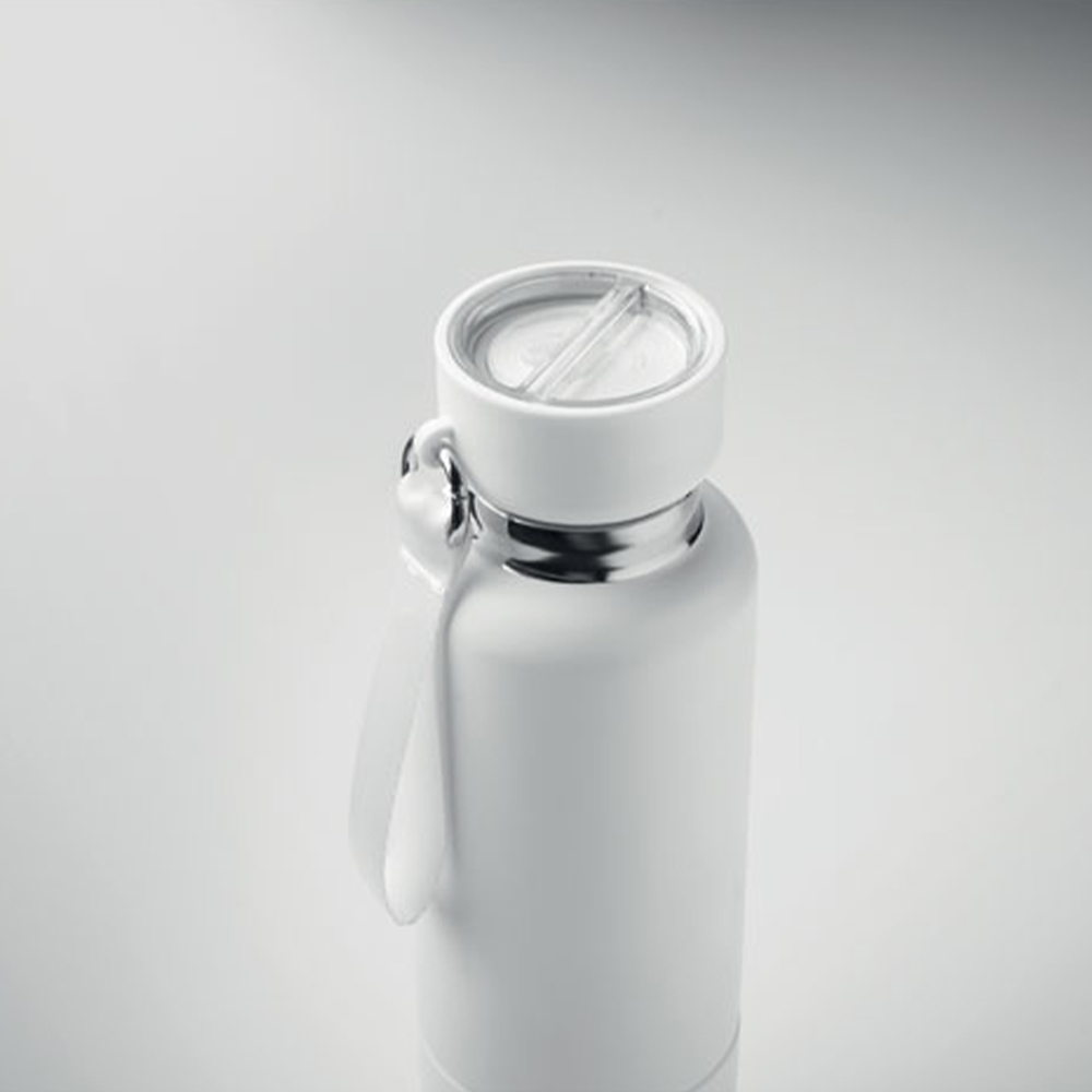 Bouteille isotherme personnalisée en inox recyclé avec lanyard Noeka 500 mL_04